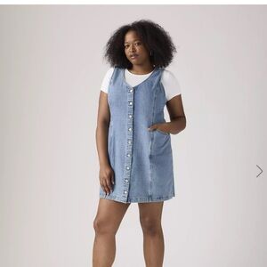 Levi's Light Blue Denim Asymmetrical Button-Front Dress